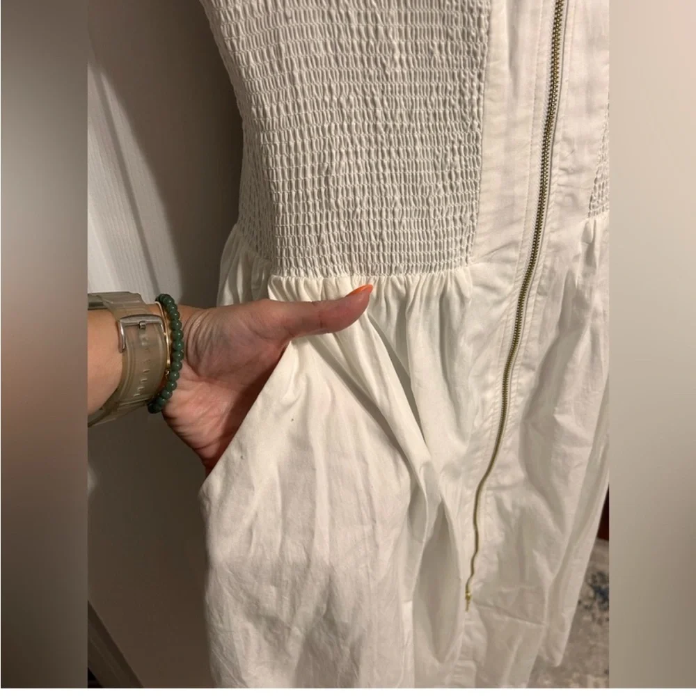 NWT, Retails 170, Anthropologie Tommie white linen dress size medium - Picture 4 of 8
